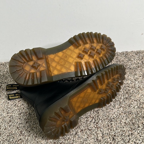 Dr. Marten's black lace up moto boots size 8  punk grange - Picture 6 of 11